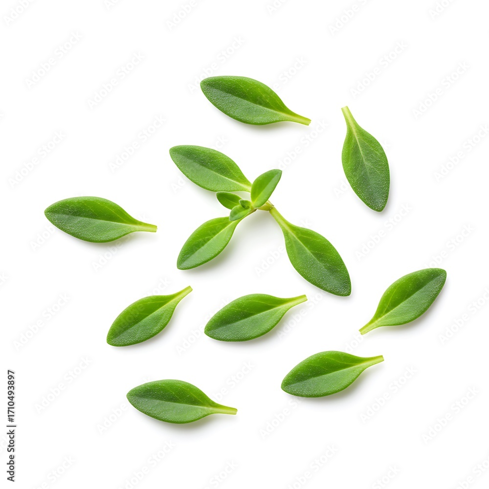 Naklejka premium thyme leaves fresh, isolated on white background