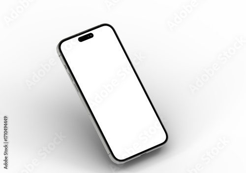 High-quality image of a modern smartphone with a blank screen, perfect for app presentations or website mockups.