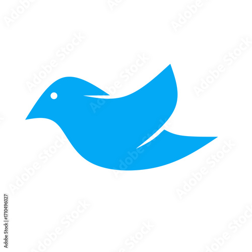 Flying American blue warbler bird Silhouette Design And Vector Illustration
