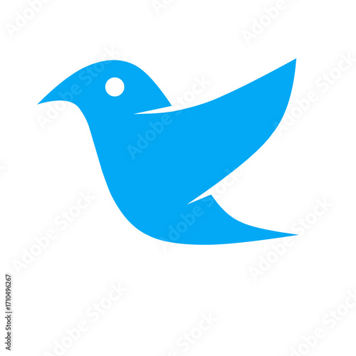 Flying American blue warbler bird Silhouette Design And Vector Illustration