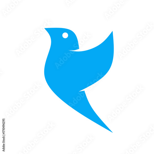 Flying American blue warbler bird Silhouette Design And Vector Illustration