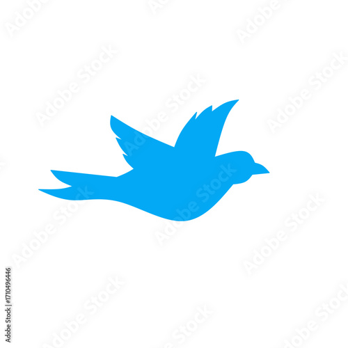 Flying American blue warbler bird Silhouette Design And Vector Illustration