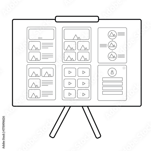 Draft sketch drawing template layout framework wireframe. 