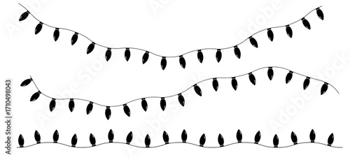 Vector illustration of a string of colorful holiday lights