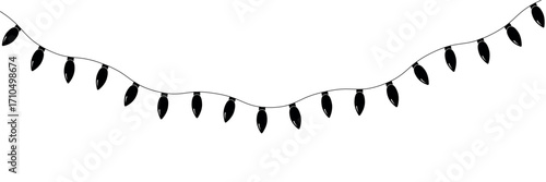 Vector illustration of a string of colorful holiday lights