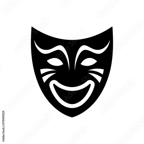 theater drama mask glyph icon 