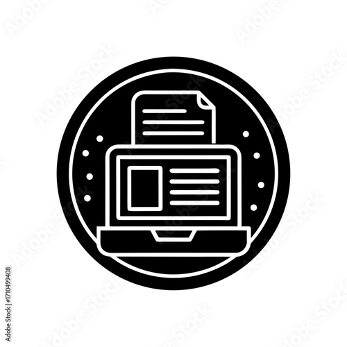 content creation blog glyph icon 
