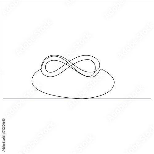 Continuous line drawing of infinity symbol loop mobius icon and endless forever love concept vector illustration
