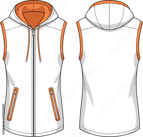 Women's blouse fashion template, crop top flat sketch, short sleeve blouse design, drawstring hem top, front back view, clothing vector mockup, loose fit shirt