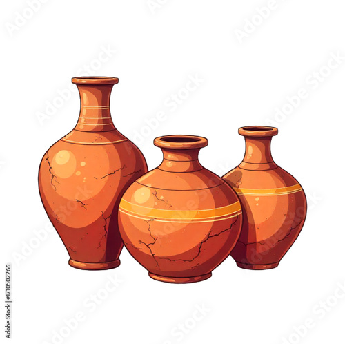 ceramic vase isolated on white