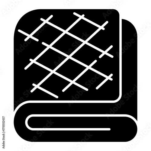 Picnic Blanket Glyph Icon Vector Illustration