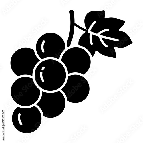 Grape Glyph Icon Vector Illustration