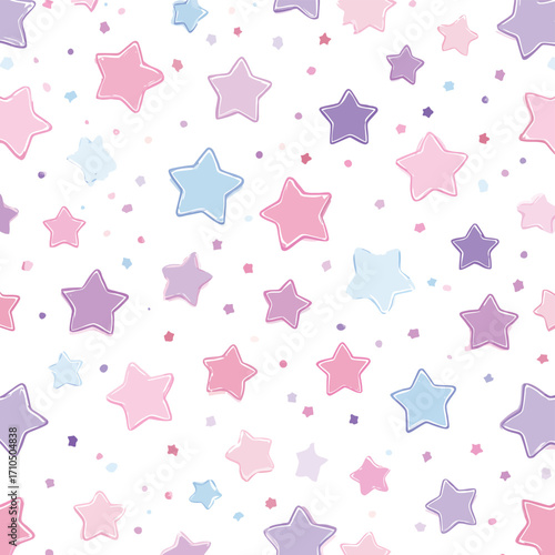 パステルカラーの星のシームレスパターン