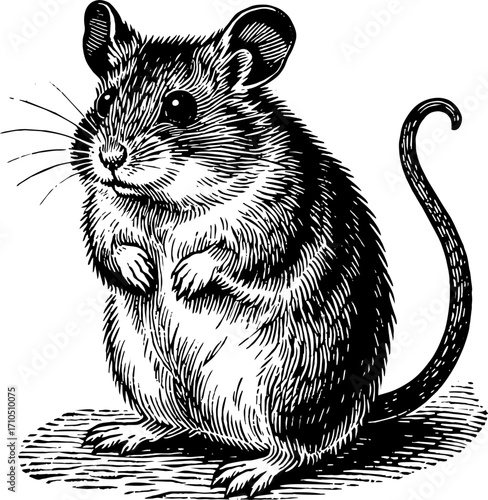 Mouse Coloring Book Cartoon Ilustration