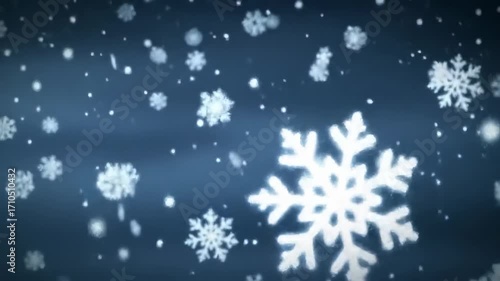 Falling snowflakes on a dark background