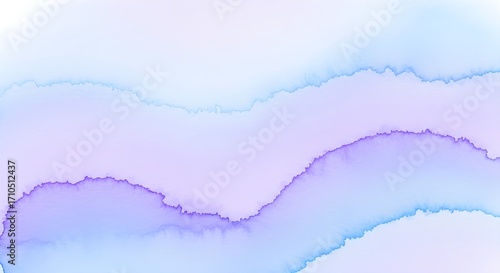 Soft watercolor washes of blue and purple blend horizontally across a white