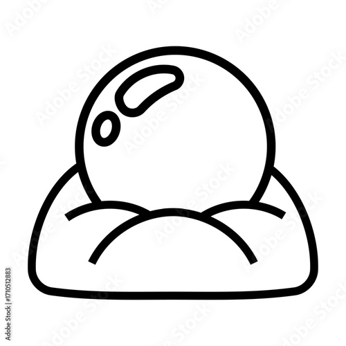 Crystal Ball on Stand – Line Art Fortune Telling Icon