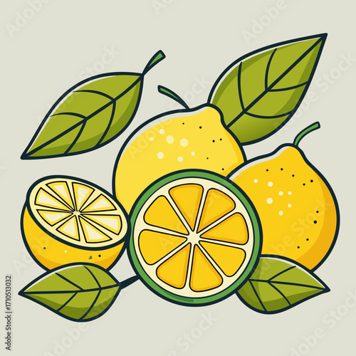 A juicy seamless vector illustration of fresh citrus fruits, including lemons and limes