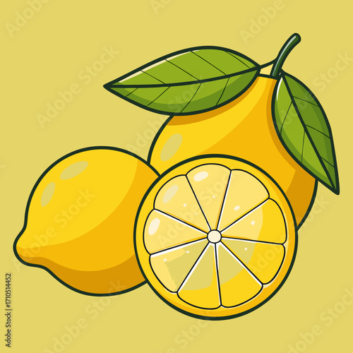 lemon slice with leaves