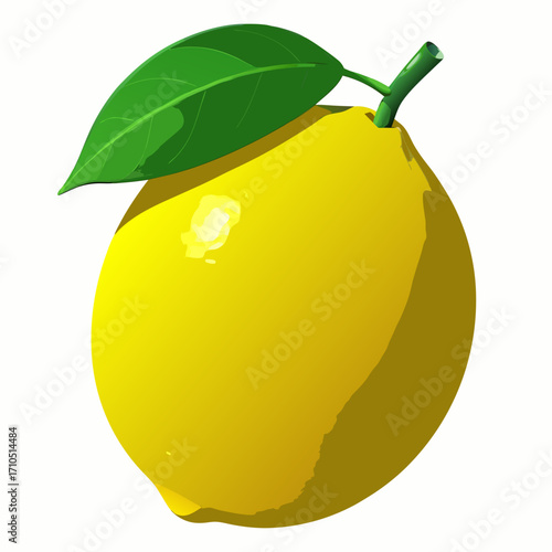 A healthy, fresh yellow pear with a green