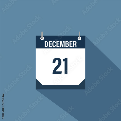 21 December calendar vector illustrations