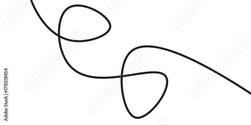 Squiggle Curly Line. Decorative Design Element. vector file illustration.