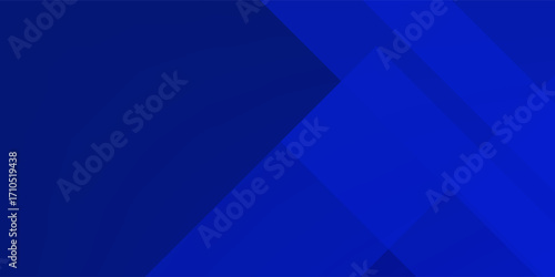Modern blue background for presentation design with abstract geometrics shapes decoration. Vector illustration for technology, game design, business or corporate needs