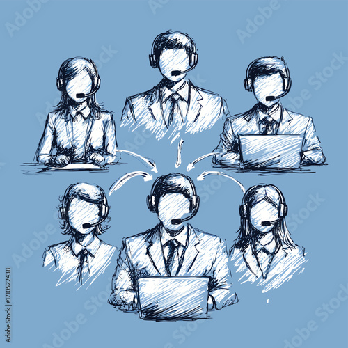 ベクトルスタイルイラスト：コミュニケーションネットワーク