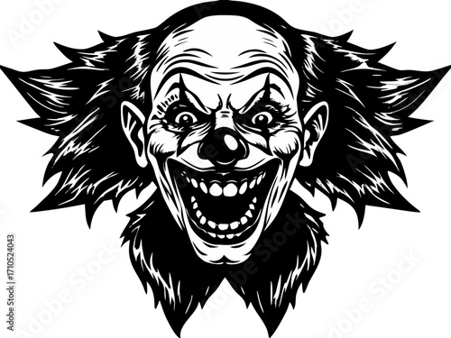 Evil Clown Face Illustration
