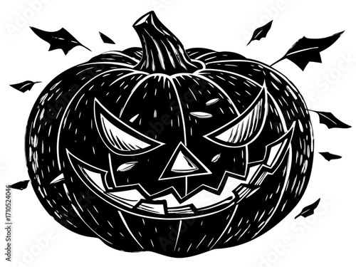 Sinister Jack-O'-Lantern Illustration