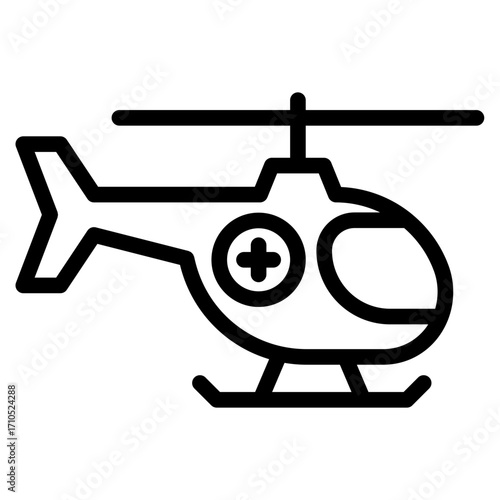 MEdical helicopter icon in vector illustration
