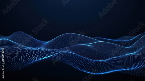Abstract Blue Digital Waveform