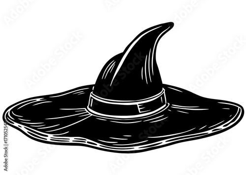 Witch Hat with Magical Stars Illustration