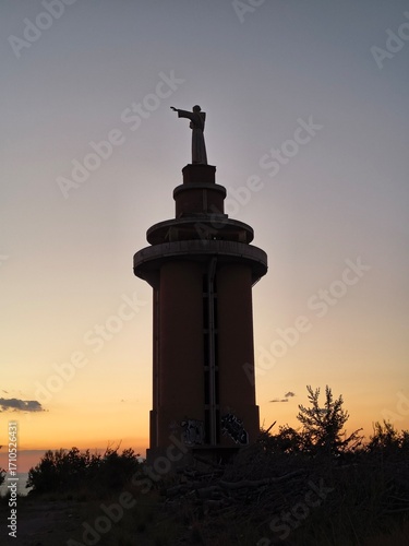 San Francesco statue on Agropoli hills, Italy