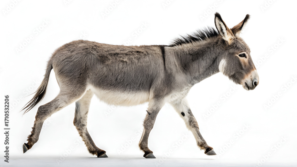 Fototapeta premium donkey isolated in front of white background