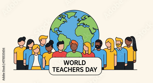 World Teachers Day Diverse Group of Educators Celebrating Global Impact