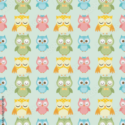 Seamless childish pattern with funny animals faces . Creative kids texture for fabric, wrapping, textile, wallpaper, apparel.