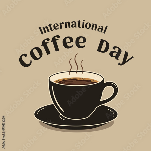international coffee day - vector illustration