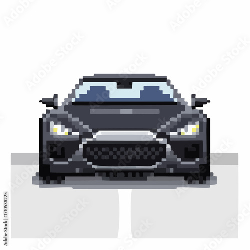 black sedan car isolated on white background