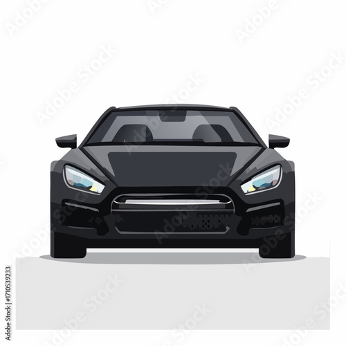 black sedan car isolated on white background