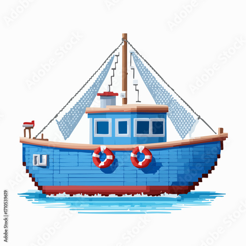 vector illustration of a ship
