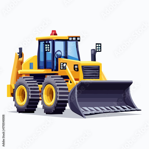 bulldozer excavator isolated on white