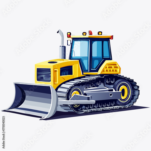 bulldozer excavator isolated on white