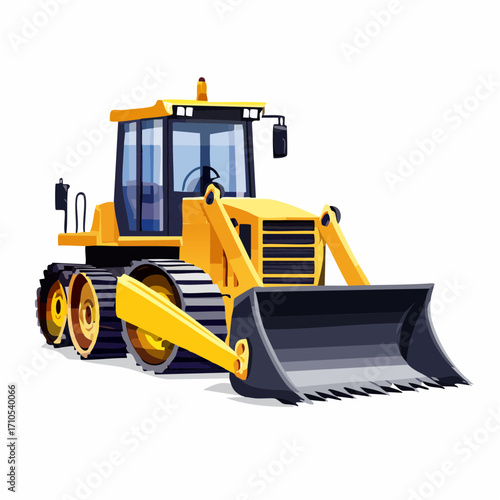 bulldozer excavator isolated on white