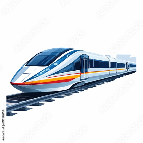 train isolated on white background
