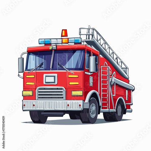 fire truck isolated on white