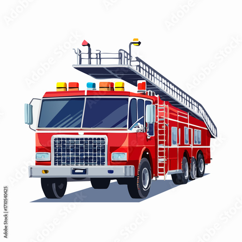 fire truck isolated on white