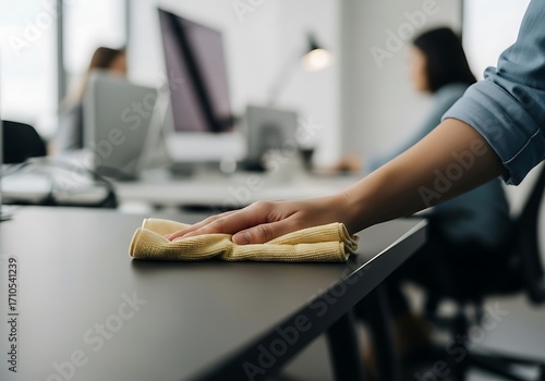 Office Desk Cleaning Routine.