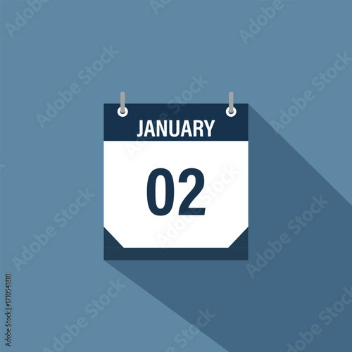 2 january calendar vector illustrations