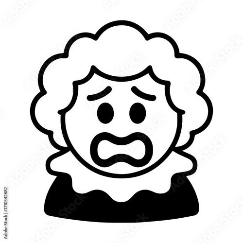 character emotion clown fear vector on white background Vector icon character with emotion